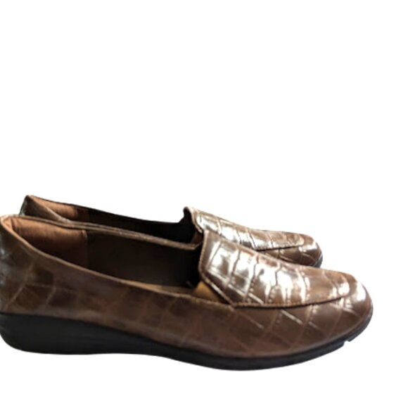 Easy Spirit Abide  Brown Faux Croc Eflex Low Heel  Classic Loafers Size 6.5 NWOB - Picture 6 of 8